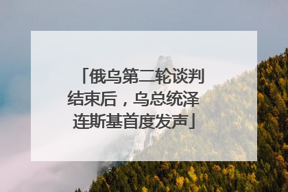 俄乌第二轮谈判结束后，乌总统泽连斯基首度发声